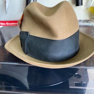 Stetson Luxuro Tan Hat with Black Trim